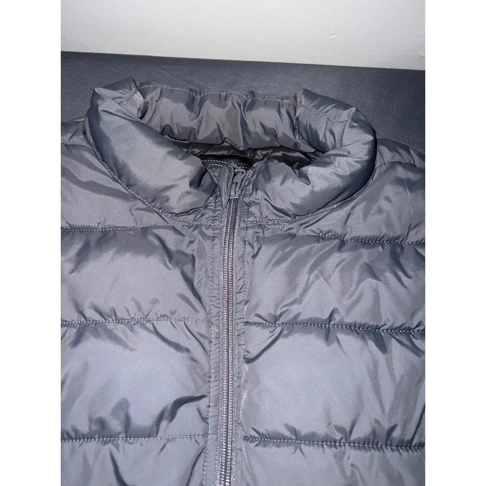 Tek Gear Mens Puffer Vest Charcoal Gray Full Zip Quilted Sleeveless Jacket XL